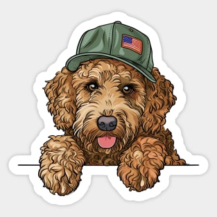 Goldendoodle Patriot Sticker